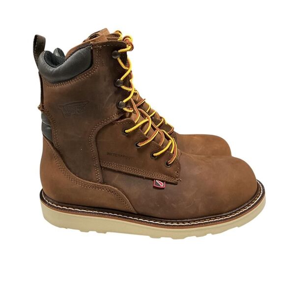 Red Wing Men Lace-up Steel Toe Work Boots 8 Brown Waterproof Slip Oil Resistant main image 4